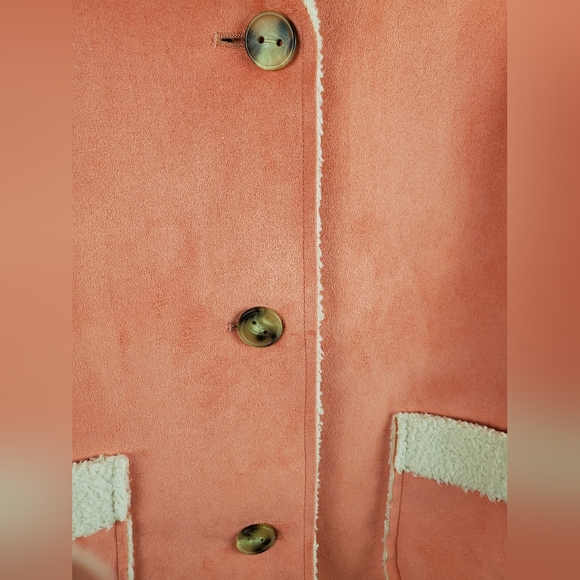 J. Jill Coral/Pink and Cream Teddy Jacket - Picture 8 of 9